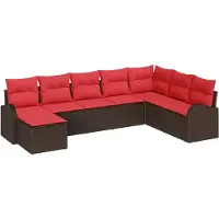 vidaXL Gartensofa-set 8 stk. Braun [Synthetisch]: Poly Rattan