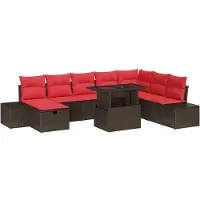 vidaXL Gartensofa-set 9 stk. Poly-Rattan