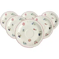 Villeroy & Boch Untertasse "Kaffeeuntertassen Petite Fleur ø 14,5 cm 6er Set weiß" Spülmaschinengeeignet, Mikrowellengeeignet