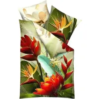 Kaeppel Mako-Satin Bettwäsche Bird of Paradise bunt 135x200 cm + 80x80 cm