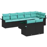vidaXL Gartensofa-set 9 stk. Schwarz Poly-Rattan