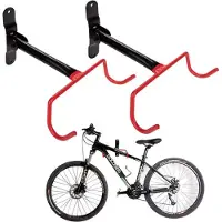 BAYLI 2er Set Fahrrad Wandhalterung | Fahrradhalter Garage | klappbare Wandhalterung für Fahrräder | platzsparende Fahrradaufhängung Wand Montage mit Doppelhaken | Kinderfahrrad Fahrradträger | Fahrradhaken