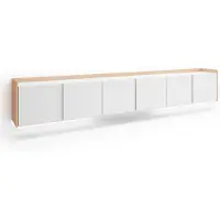 Skraut Home TV-Möbel Holzeffekt weiß und eiche 309x35x50cm Hängend