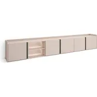 Skraut Home TV-Möbel Holzeffekt beige 309x35x50cm mit Led