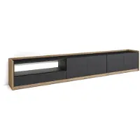 Skraut Home TV-Möbel Holzeffekt schwarz und eiche 310x37x50cm mit Led