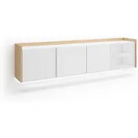 Skraut Home TV-Möbel Holzeffekt weiß und eiche 207x35x50cm Hängend
