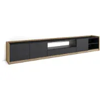 Skraut Home TV-Möbel Holzeffekt schwarz und eiche 310x37x50cm mit Led