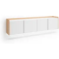 Skraut Home TV-Möbel Holzeffekt weiß und eiche 207x35x50cm Hängend