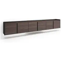 Skraut Home TV-Möbel Holzeffekt dunkler eiche und schwarz 309x35x50cm Hängend