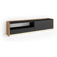 Skraut Home TV-Möbel Holzeffekt schwarz und eiche 207x37x50cm mit Led