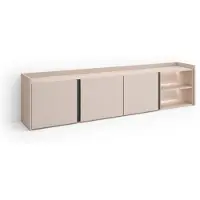 Skraut Home TV-Möbel Holzeffekt beige 207x35x50cm mit Led