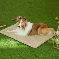 OEM Nylon Outdoor-Bett für Hunde Trail Pup Reisebett mit Reisebeutel - Wetterfestes Einlegeschaumkissen für Camping - Ultimatives Komfort Strand-Bett für Hunde - Khaki