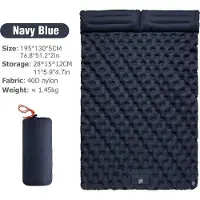 OEM Luftmatratze 2 Personen - Integrierte Luftpumpe und Kissen - Blau
