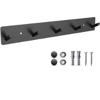 OEM Kapstokwand mit 5 Haken, Metall, Schlafzimmer, Badezimmer, Küche, Wandhalter, schwarz