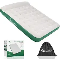 OEM Luftbett mit Kissen pumpefähig - 203 x 152 x 28 cm - Wasserdichtes Luftmatratzenbett mit Transporttasche - Grün