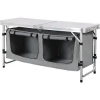 OEM Aluminium Picknickset - Opvouwbare Tisch - Camping - Mit Aufbewahrungsbeuteln - Weiß/Grün