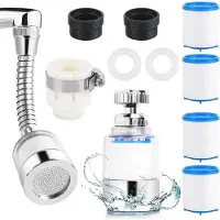 OEM Drehbares 360-Grad-Wasserfilter für Küche und Bad - 4 Baumwollfilterelemente für optimale Reinigung
