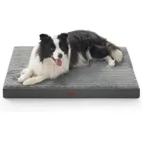 OEM Hundebett für große Hunde - Waschbares Hundekissen mit Anti-Slip-Boden, Hundematte, Grau, 104 x 69 x 8,5 cm