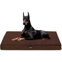 OEM Orthopädisches Hundebett, 120 cm, 10 cm dick, groß, braun, antislip, wasserfest