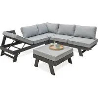 DCB Groupe 6-Sitzer-Eckgartenmöbel, Aluminium
