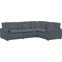 Syfax Modulares Sofa mit Kissen Samt Dunkelgrau