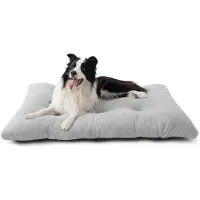 OEM XL Hundekissen, Kalmerndes Hundebett mit Antislipboden, für sehr große Hunde, Lichtgriß, 104 x 69 x 8 cm