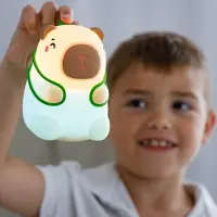 INNOGIO Nachtlicht GIO Capybara 11,5x8,5x9 cm mit Touch-Steuerung, Farbwechsel, 3 Helligkeitsstufen und Akku