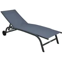 HOME DELUXE Gartenliege NAILEA DELUXE – Anthrazit, Stahl (184 x 60 x 35 cm) | flexibel verschiebbar mit Rollen, ergonomisch