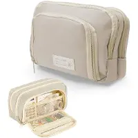 OEM Schwarz Pencilcase 3-Fach Pencilcase großes Fassungsvermögen Pencilcase für Mädchen Jungen Töpfe Erwachsene Schreibtisch Pencilcase Pencilcase für Schule Büro