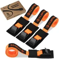 OEM Klembare Spanbanden, 4er Pack, 40 cm lang, 20 mm breid, 200 kg draagvermogen, für Dachträger, Fahrrad, E-Bike, Kajak