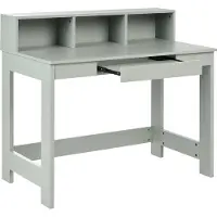 Beliani Schreibtisch Hellgrün Faserplatte Rechteckig 111 x 60 cm mit Ausziehbarem Fach Stauraum Modernes Design Büro Homeoffice Bürotisch