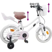 vidaXL Kinderfahrrad 16 Zoll für 4-6 Jahre alt Weiß