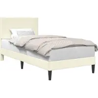 vidaXL Bettrahmen mit Kopfteil Creme 90 x 190 cm Cordstoff