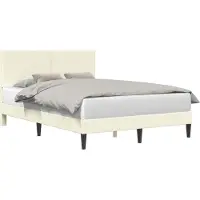 vidaXL Bettrahmen mit Kopfteil Creme 140 x 190 cm Cordstoff