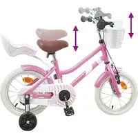 vidaXL Kinderfahrrad 12 Zoll für 2-4 Jahre alt Hellrosa