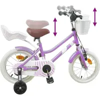 vidaXL Kinderfahrrad 14 Zoll für 3-5 Jahre alt Lila