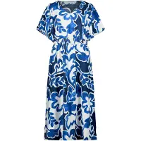 Betty & Co Sommerkleid mit Blumenprint in Weiß/Dunkelblau | Gr.: 42