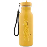 Trixie Kindertrinkflasche - - Mr. Giraffe - 500 ml - Edelstahl - Einfach zu öffnender Auslauf