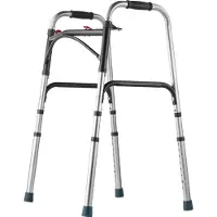SucceBuy Faltbarer Gehwagen, höhenverstellbarer Gehwagen mit 2 Knöpfen und robusten Griffen, leichte Gehhilfe aus Aluminium für Senioren und Behinderte, Tragkraft 350 lbs, Silber