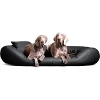Tierlando Orthopädisches Hundebett SAMMY | Pflegeleichtes Kunstleder | L-XXXXL - Größe: 220x120cm | Farbe: 02 Graphit