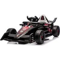 Sun baby Elektro Kinderfahrzeug Formel Rennwagen Bolide auf Akku 12V 4,5Ah Porsche Design Quad Kinderauto mit MP3 Fernbedienung Hupe Schwarz