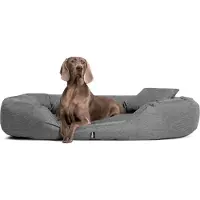 Tierlando Orthopädisches Hundebett SAMMY | Robuster Polyester | Dicke Umrandung - Größe: 170x110cm | Farbe: L99 Dunkelgrau Meliert