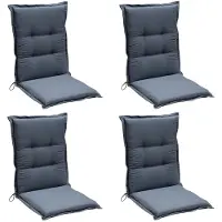 GO-DE Gartenstuhlauflagen - Hellblau - Polyester - Hochlehner - mit Stehsaum - 4er Set
