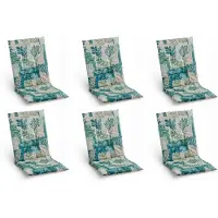 GO-DE Gartenstuhlauflagen - 48 x 108 cm - Beige - Blau - Grün - Mittellehner - 6er Set