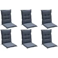 GO-DE Gartenstuhlauflagen - Hellblau - Polyester - Hochlehner - mit Stehsaum - 6er Set