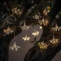 Salcar 150 LEDs Feuerwerk Lichterkette 8 Lichtmodi Löwenzahn Lichter Spritzschutz Innen Garten Party Weihnachten Deko, Warmweiß