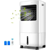 Goplus 20L 3-in-1 Luftkühler mit Wasserkühlung, Luftkühlventilator mit Luftbefeuchter, 3 Geschwindigkeiten, LED-Display, Ventilator