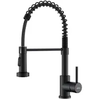 OEM Keukenkraan aus Edelstahl, 360 Grad drehbar, 2 Wasserstrahlen, matte schwarze Farbe
