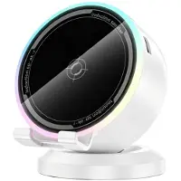 Zimilo RGB Bluetooth Lautsprecher mit Touch Sensor, 1200mAh, LED Licht, 5W, Bluetooth 5.3, USB-C, Tragbar, für Outdoor/Auto/Schreibtisch, Weiß