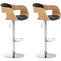 CLP 2er Set Barhocker Kingston C Stoff natura/dunkelgrau
